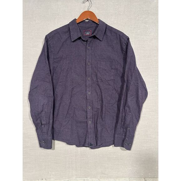 UNTUCKit Men's‎ Long Sleeve Button Up Shirt Wrinkle Free Large Purple Grey Solid - Picture 2 of 7
